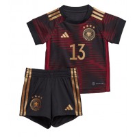 Fotballdrakt Barn Tyskland Thomas Muller #13 Bortedraktsett VM 2022 Kortermet (+ Korte bukser)